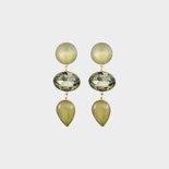 Oorbellen trio crystal groen