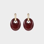 Oorbellen resin ovaal bordeaux