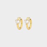 Oorbellen crystal hart goud