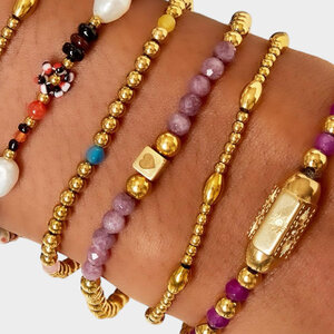 Armband hart staal paars Armband hart staal paars