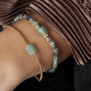 Armband staal square donkergroen Armband staal square donkergroen