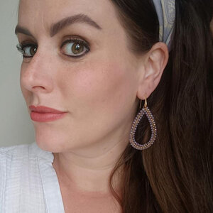 Oorbellen druppel nude zilver