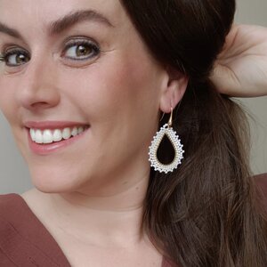 Oorbellen kraal haak wit