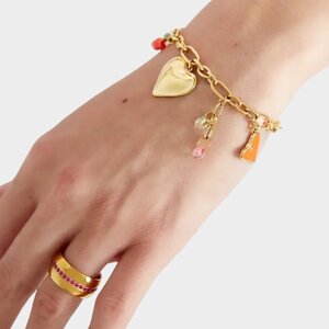 Armband staal bedel oranje Armband staal bedel oranje