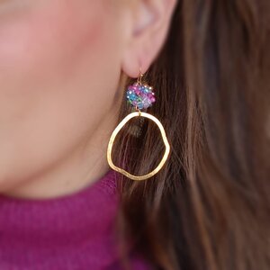 Oorbellen haak candy blauw