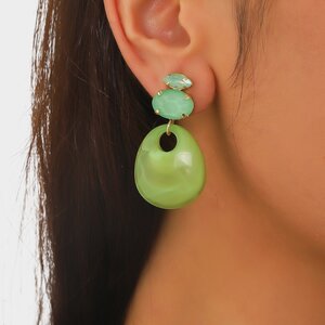 Oorbellen clip resin beige