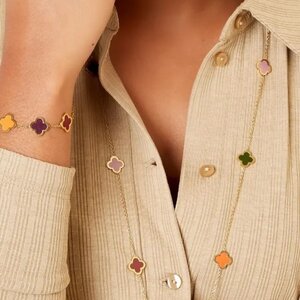 Armband staal klaver multi Armband staal klaver multi