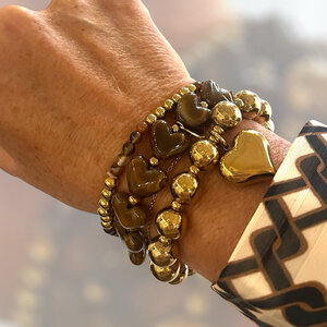 Armband harten staal bruin Armband harten staal bruin