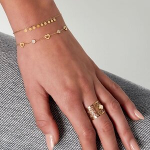 Armband staal hart wit Armband staal hart wit