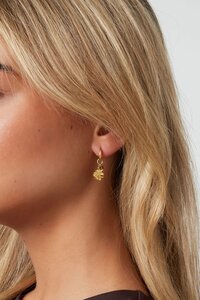 Oorbellen klaver staal bruin