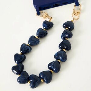 Telefoonkoord hart donkerblauw