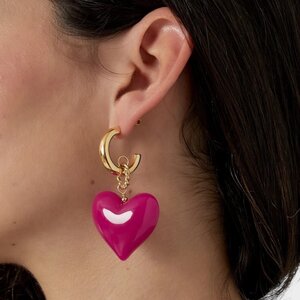 Oorbellen hart staal groen