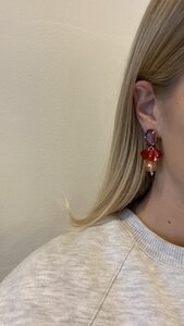 Oorbellen clip crystal multi