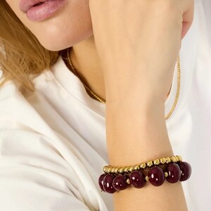 Armband ovaal staal bruin