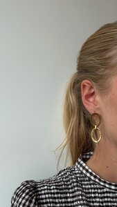 Oorbellen schakel staal goud