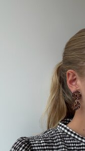 Oorbellen duo rond blauw
