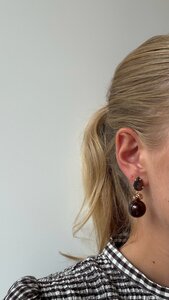 Oorbellen clip crystal bruin