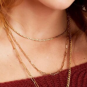 Ketting dubbel schakel goud
