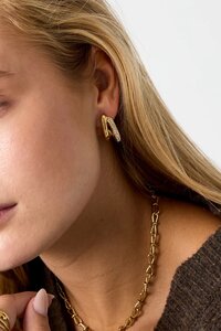 Oorbellen creool strass wit