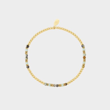 Armband staal groen mêlee