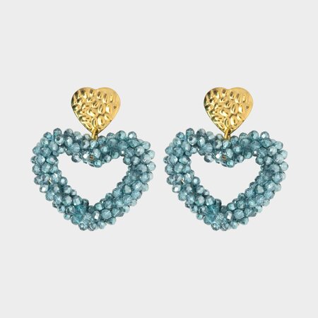 Oorbellen candy hart aqua
