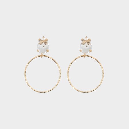 Oorbellen cirkel crystal wit