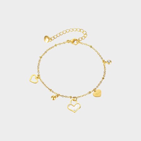 Armband bedel staal hart