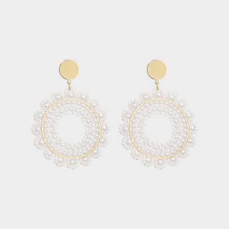 Oorbellen rozet bloem wit