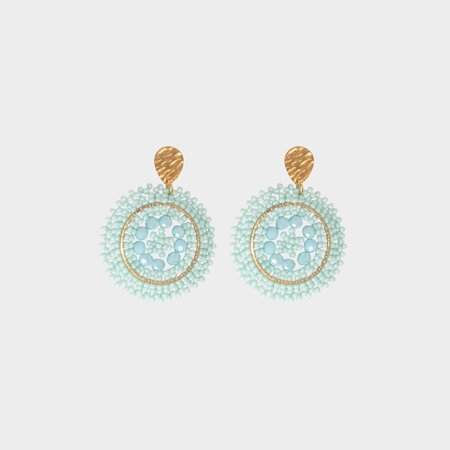 Oorbellen rozet aqua