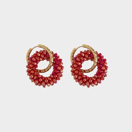 Oorbellen candy ring bordeaux