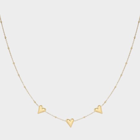 Ketting staal hart trio