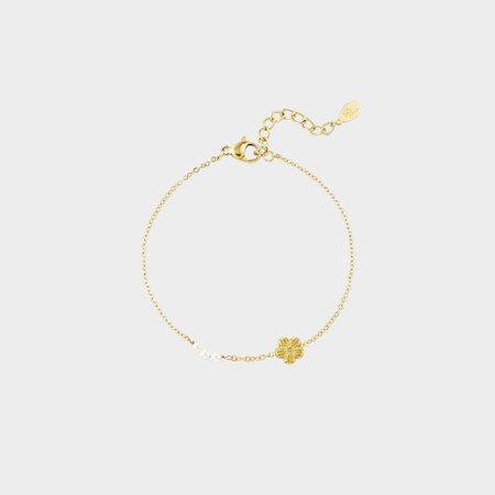 Armband staal parel bloem