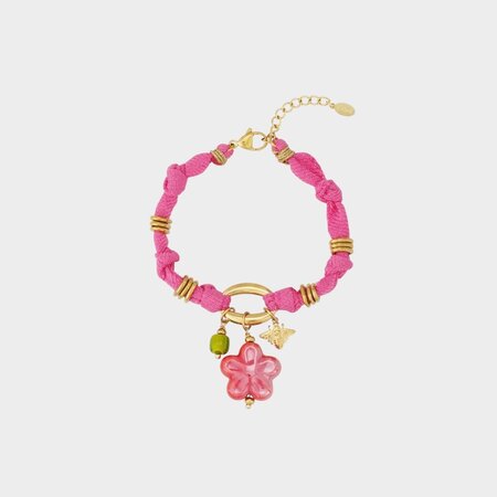 Armband bloem fuchsia
