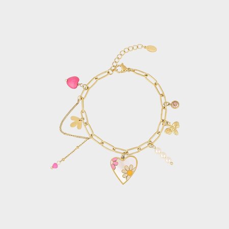 Armband bedel lente roze