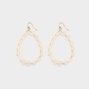 Oorbellen druppel bloem wit