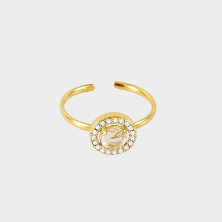 Ring staal zirconia wit