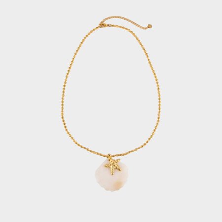 Ketting schelp zeester goud