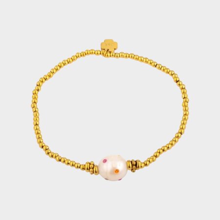 Armband staal parel multi