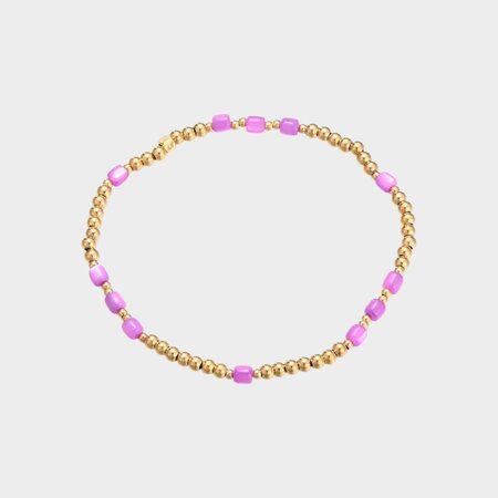 Armband staal schelp paars