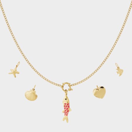 Ketting bedel vis fuchsia