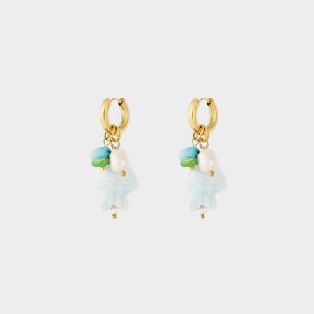 Oorbellen creool vis blauw
