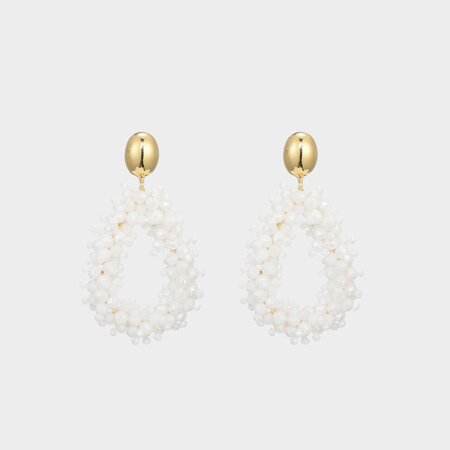 Oorbellen candy glas wit