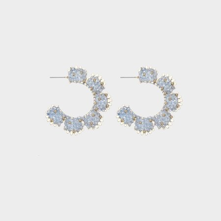 Oorbellen creool glas blauw