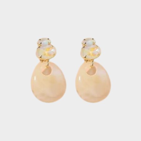 Oorbellen clip resin beige