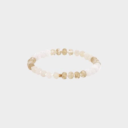 Armband naturel staal steen
