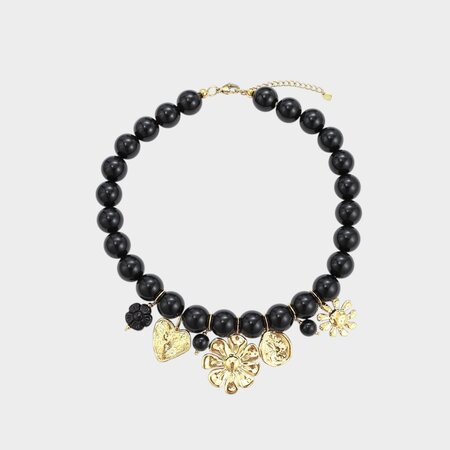 Ketting bol bedels zwart