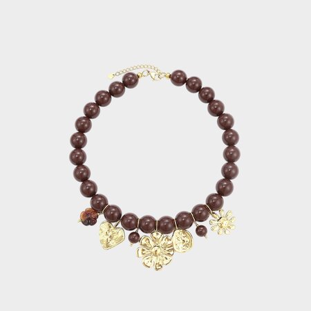 Ketting bol bedels bruin