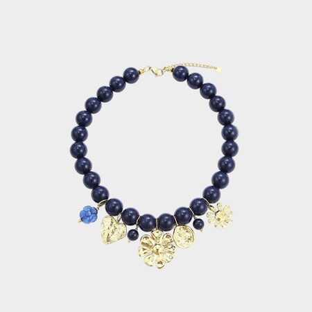 Ketting bol bedels blauw