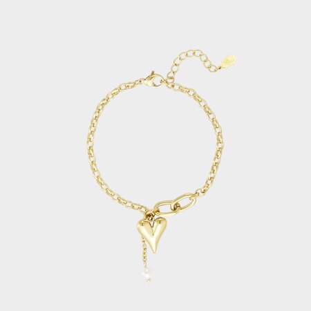 Armband schakel hart parel