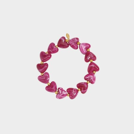 Armband harten staal magenta